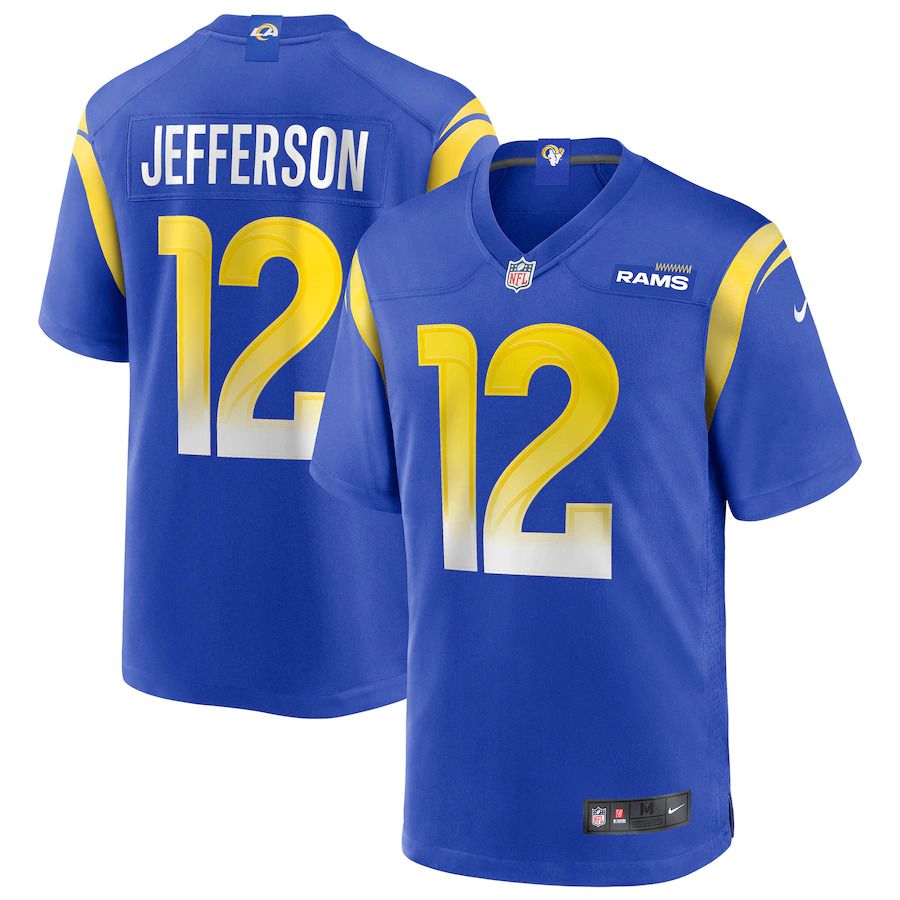 Men Los Angeles Rams 12 Van Jefferson Nike Royal Game NFL Jersey